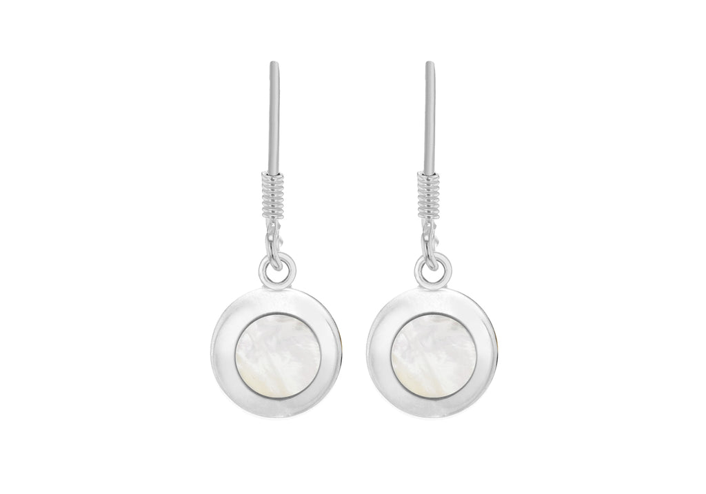 SILVER 10mm WMOP DROP EARRing
