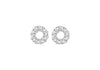 Sterling Silver Rhodium Plated Zirconia  7mm Circle Stud Earrings