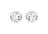 Sterling Silver Round Zirconia  6.8mm Stud Earrings