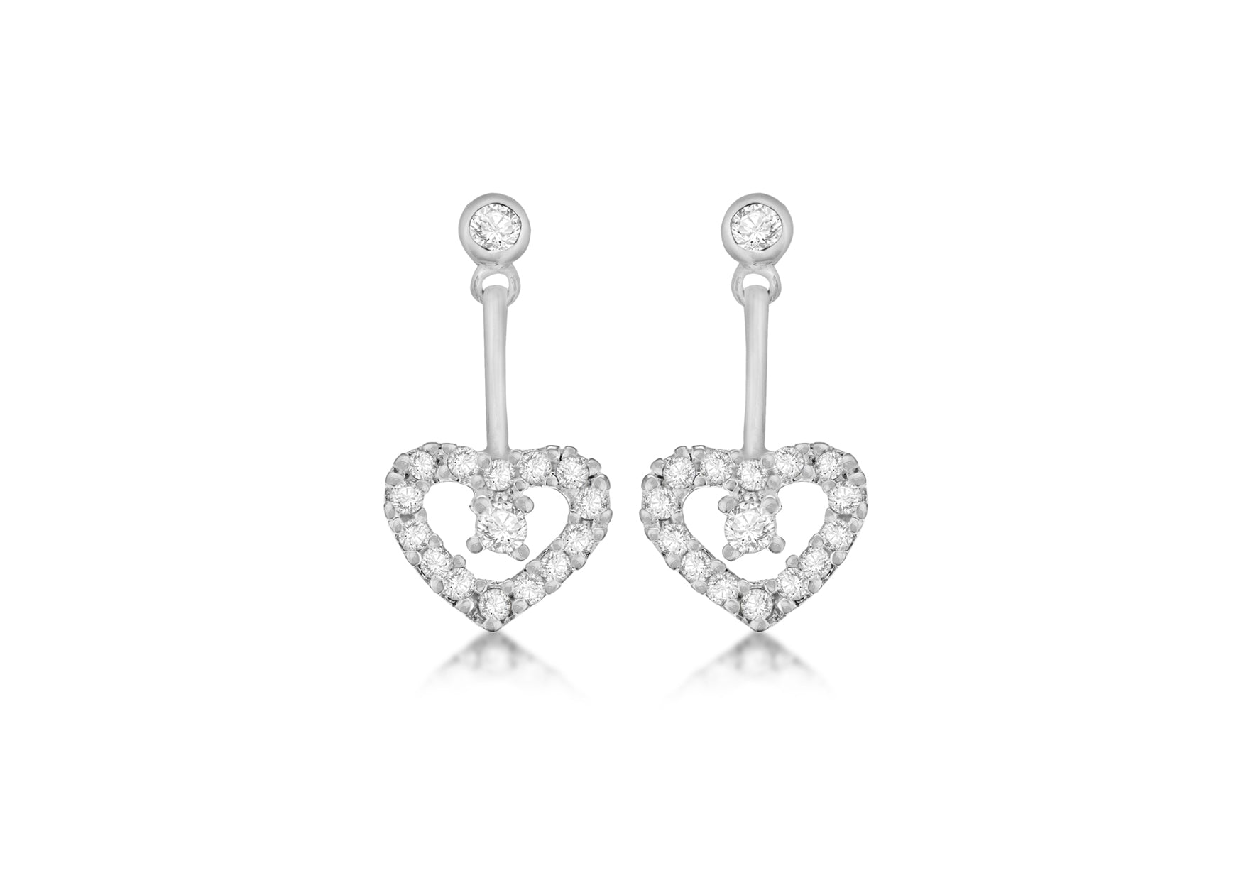 SILVER WHT Zirconia  1HEART ARROW ER9