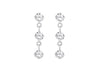 Sterling Silver Triple Round 5mm Zirconia  Drop Earrings
