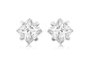 SILVER 5MM SQ Zirconia  STUD EARRing