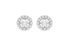 Sterling Silver Round Zirconia  8mm Stud Earrings