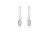 Sterling Silver White Zirconia Twist Horn Stud Earrings 