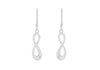 Sterling Silver Figure 8 Zirconia Drop Earrings 