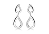 Sterling Silver Double Cutout Teardrop Earrings 