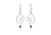 Sterling Silver Tanzanite Crystal Drop Earrings