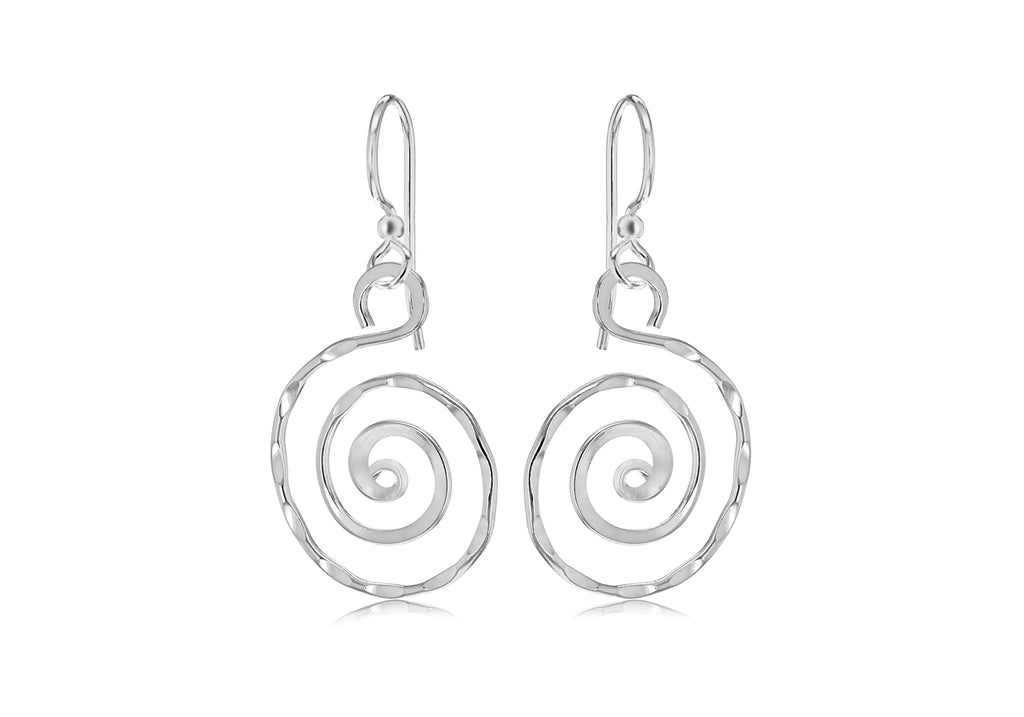 SILVER RND SPIRAL WIRE DROP ER9