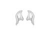 Sterling Silver Rhodium Plated 0.02t Diamond 7.5mm x 14mm Crossover Stud Earrings