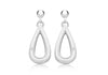 Sterling Silver Rhodium Diamond Set Teardrop Earrings
