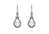 Sterling Silver Rhodium Plated Zirconia  Knot Teardrop Earrings