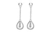 Sterling Silver Rhodium Plated Zirconia  Drop Earrings