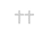 Sterling Silver Rhodium Plated Zirconia  Cross Earrings