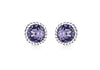 Sterling Silver Violet Swarovski Crystal December Birthstone Stud Earrings