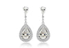 Sterling Silver Zirconia  11mm x 29mm Teardrop Earrings
