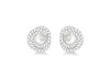 Sterling Silver Freshwater CCultured Pearl Textured Knot Stud Earrings