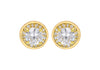 Gold Plated Sterling Silver Zirconia Halo Earrings