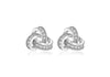 Sterling Silver Rhodium Plated Zirconia Knot Earrings
