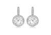 Sterling Silver Rhodium Plated Zirconia  9.3mm x 15.6mm Drop Earrings
