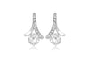 Sterling Silver Rhodium Plated Zirconia  Stone Set Earrings