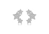 Sterling Silver Rhodium Plated Zirconia  9.5mm x 13.3mm Star Earrings