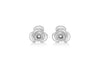 Sterling Silver Rhodium Plated 0.02t Diamond Rose Stud Earrings