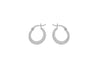 Sterling Silver Rhodium Plated Textured Twist Creole Earrings