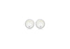 Sterling Silver White Cabochon Mother of Pearl June Birthstone Stud Earrings