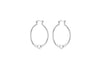 Sterling Silver Oval Ball Hoop Earrings