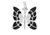 Sterling Silver Black Butterfly Pendant