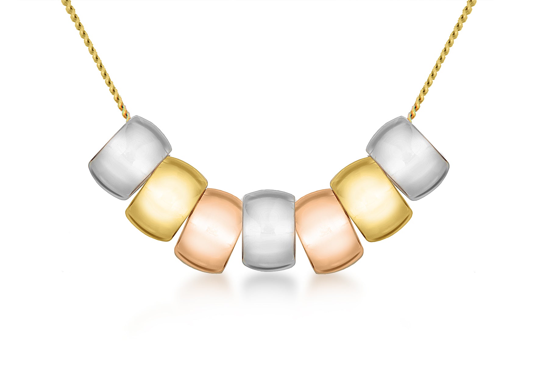 Sterling Silver 3-Tone Luky Rings Pendant
