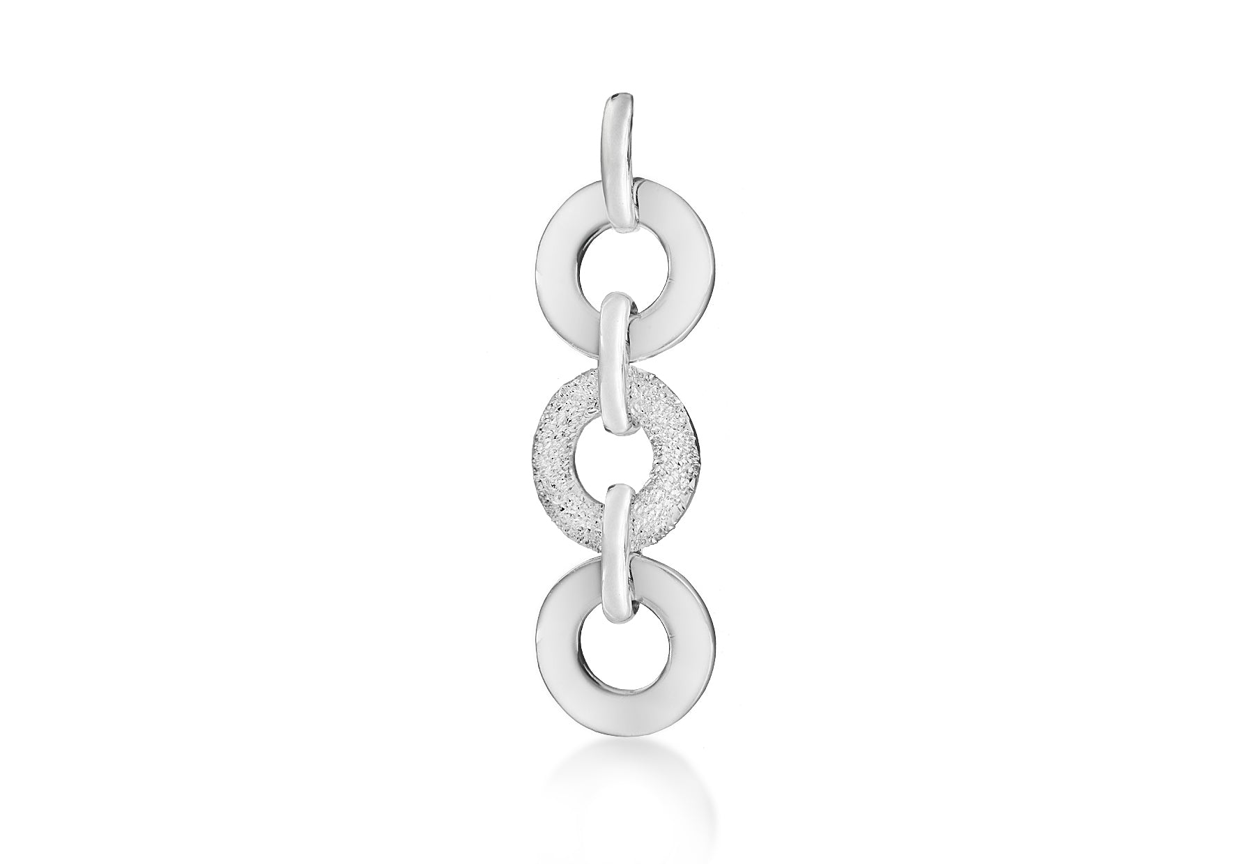 Sterling Silver Satin Polished Circle Drop Pendant
