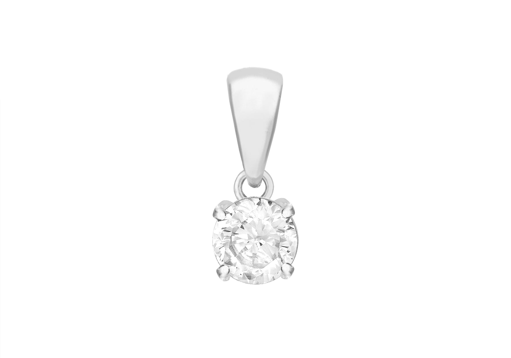 Sterling Silver Round Zirconia  5mm Pendant