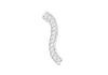 Sterling Silver White Zirconia Wave Slider Pendant