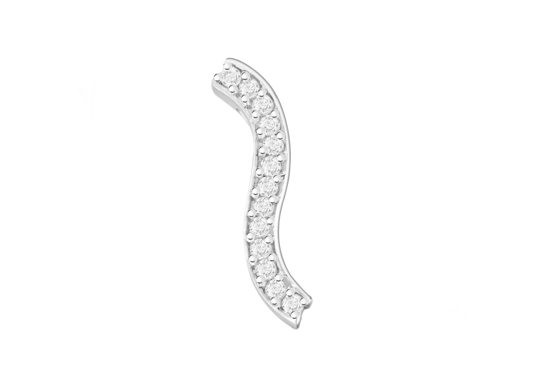 Sterling Silver White Zirconia Wave Slider Pendant