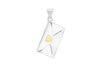 Sterling Silver 2-Tone 14mm x 30mm Envelope Pendant