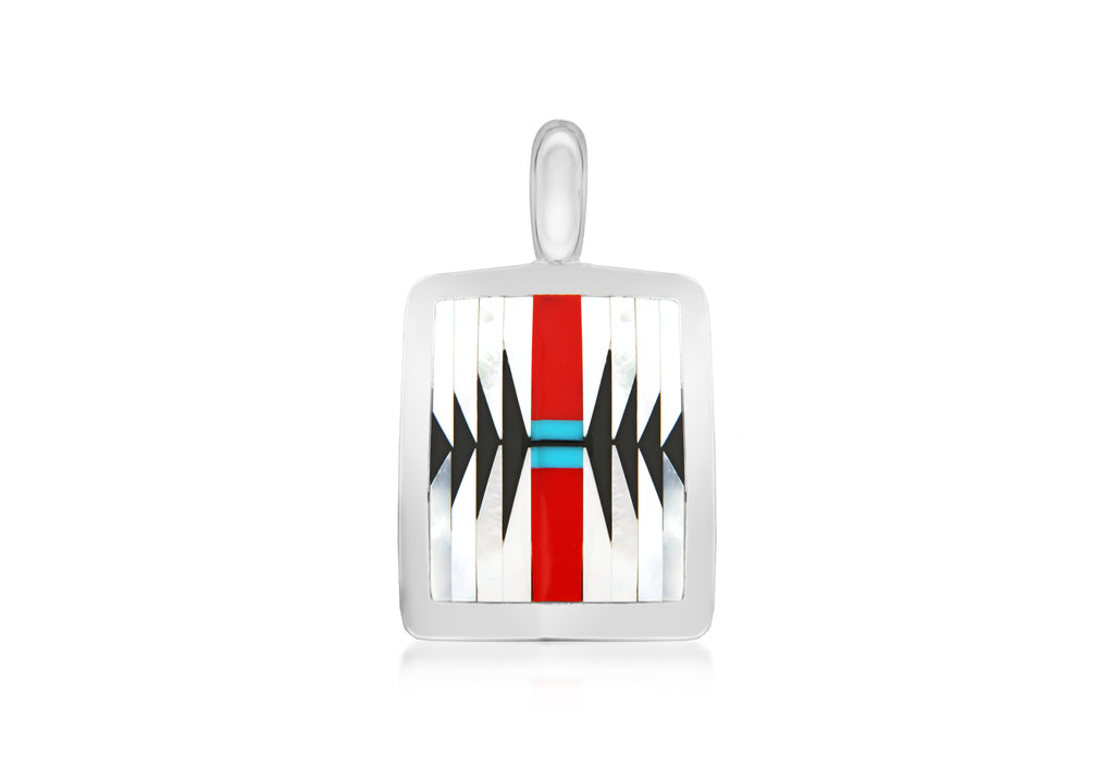 Sterling Silver Trible Retangle Pendant