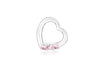 Sterling Silver Pink Zirconia  16mm x 15mm Floating Heart Pendant