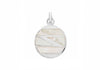 Sterling Silver White Mother of Pearl and Zirconia  Round Pendant