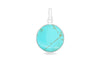 Sterling Silver 22mm x 34mm Round Turquoise Pendant