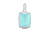 Sterling Silver FacetedAqua Crystal  Retangle Pendant
