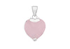 Sterling Silver FacetedPink Crystal  Heart Pendant