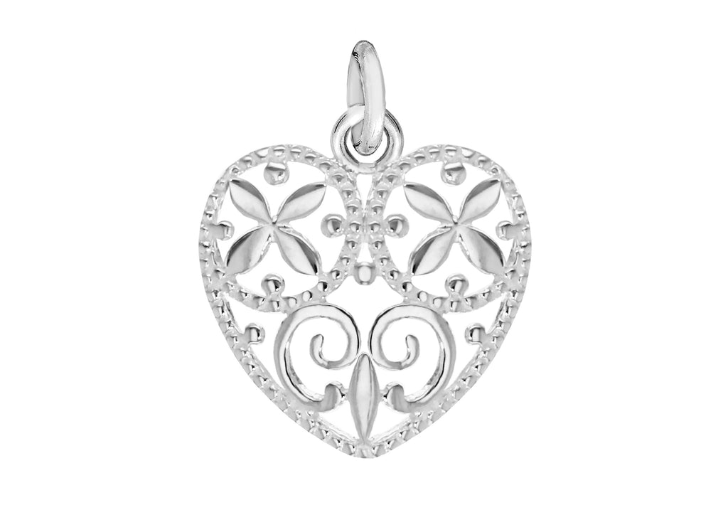 Sterling Silver 16mm x 20mm CutoCut Heart Pendant