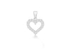 Sterling Silver Zirconia  15mm 21mm Open-Heart Pendant