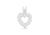 Sterling Silver Zirconia  10mm x 17mm Heart Pendant