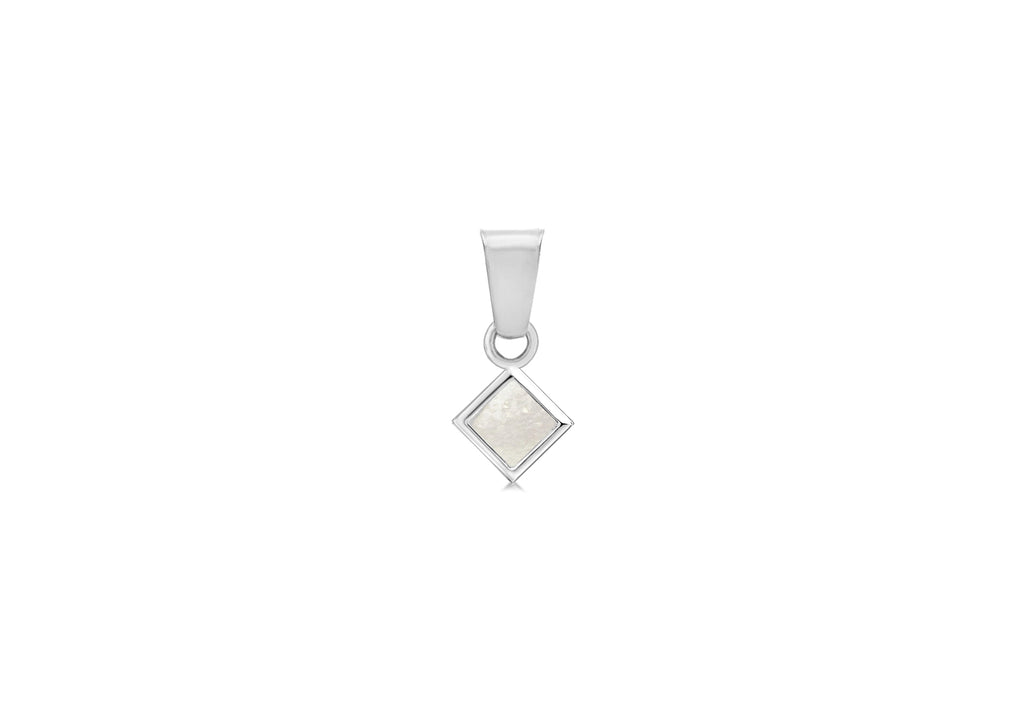 Sterling Silver Mother of Pearl Square Pendant