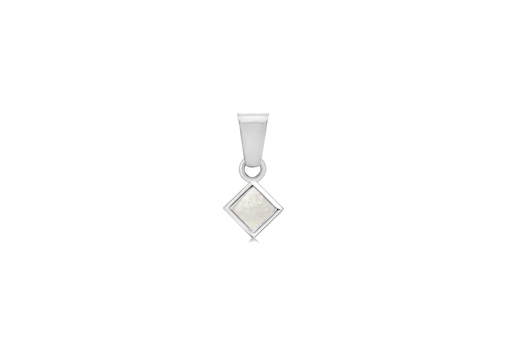 Sterling Silver Mother of Pearl Square Pendant