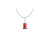 Sterling Silver Enamel Postbox Lob Charm Pendant
