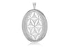 Sterling Silver Rhodium Plated 20mm x 31.5mm Oval Art Deo Locket Pendant