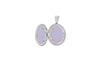 Sterling Silver Rhodium Plated Polished and Satin Tree Round Locket